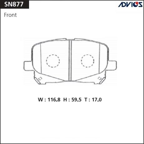 фото ADVICS SN877 Дисковые тормозные колодки ADVICS SN877 Дисковые тормозные колодки