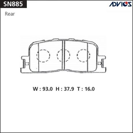 ADVICS SN885 Дисковые тормозные колодки