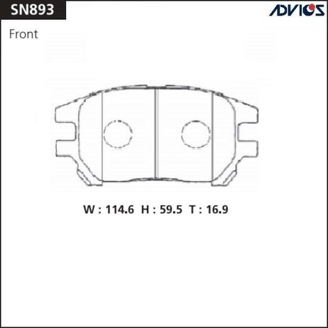 фото ADVICS SN893 Дисковые тормозные колодки ADVICS SN893 Дисковые тормозные колодки