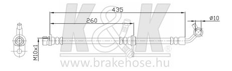 фото K&K FT0500 Шланг тормозной K&K FT0500 Шланг тормозной
