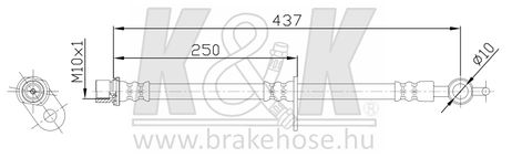 фото K&K FT0777 Шланг тормозной K&K FT0777 Шланг тормозной