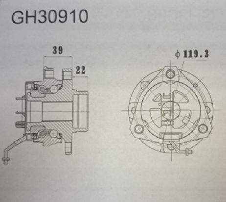 GMB GH30910 Снят, замена gh30910a Ступица колеса | перед лев |