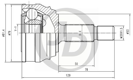 фото JD JCT0164 Шрус внешний | перед | JD JCT0164 Шрус внешний | перед |