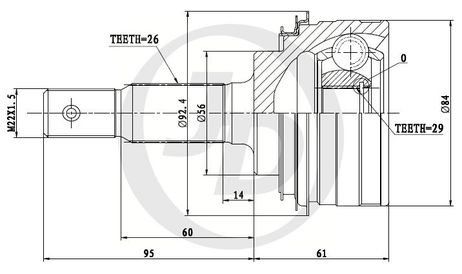 фото JD JCT0044 Шрус внешний JD JCT0044 Шрус внешний