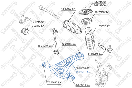 фото Stellox 57-74017-SX Рычаг нижн. л. Nissan Micra k12e all 03> | перед лев | Stellox 57-74017-SX Рычаг нижн. л. Nissan Micra k12e all 03> | перед лев |