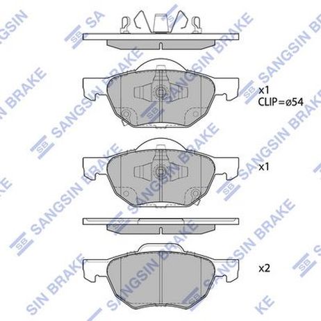 Sangsin SP1573 Колодки тормозные перед honda accord CL