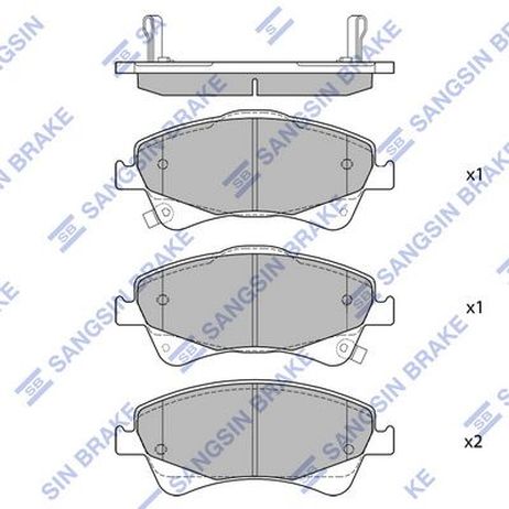 Sangsin SP1580 Колодки тормозные передние