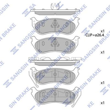Sangsin SP1511 Колодки тормозные задние