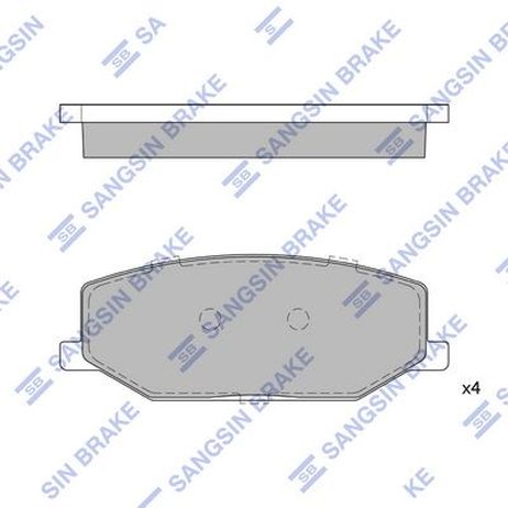 Sangsin SP 1540 Колодки тормозные передние