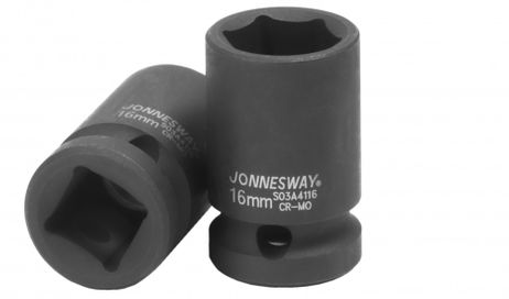 фото JONNESWAY S03A4116 Торцевая головка ударная 12 DR, 16мм JONNESWAY S03A4116 Торцевая головка ударная 12 DR, 16мм