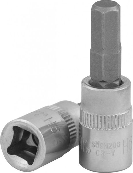 фото JONNESWAY S09H206 Торцевая головка 14 DR с шестигранной вставкой HEX 6мм L-37мм JONNESWAY S09H206 Торцевая головка 14 DR с шестигранной вставкой HEX 6мм L-37мм