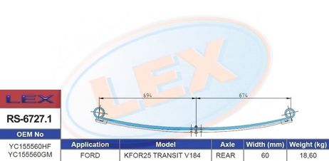 фото LEX RS67271 Лист рессоры LEX RS67271 Лист рессоры