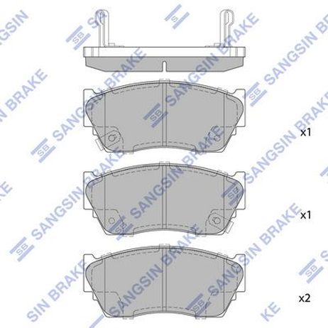 Sangsin SP1489 Колодки тормозные передние