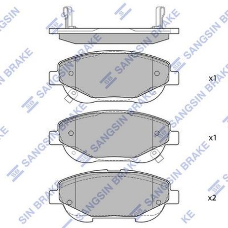 Sangsin SP1579 Колодки тормозные передние