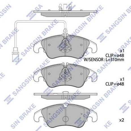 Sangsin SP2145 Колодки тормозные передние