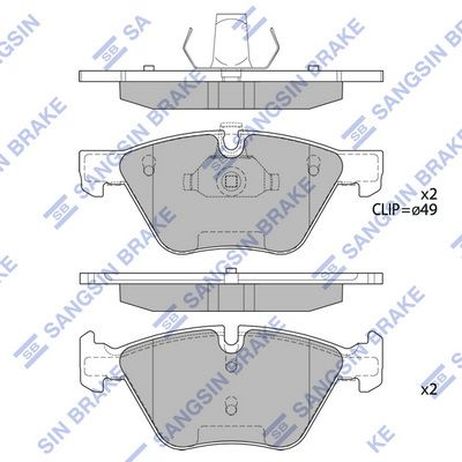 Sangsin SP2159 Колодки тормозные передние