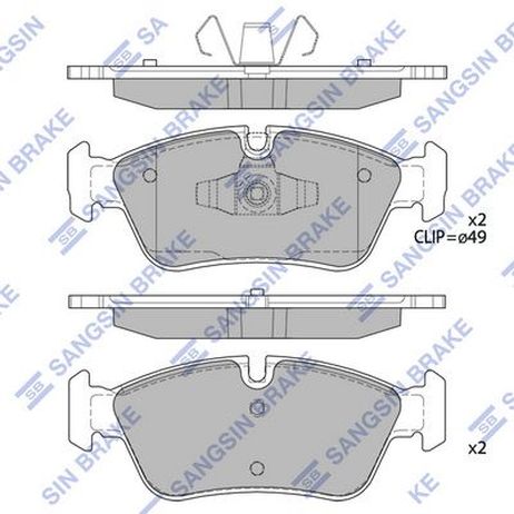Sangsin SP2160 Колодки тормозные передние