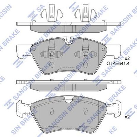 Sangsin SP2189 Колодки тормозные передние