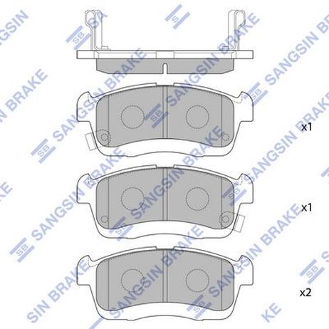 Sangsin SP1550 Колодки тормозные перед toyota passo 04-