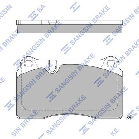 Sangsin SP2231 Колодки тормозные задние | перед |