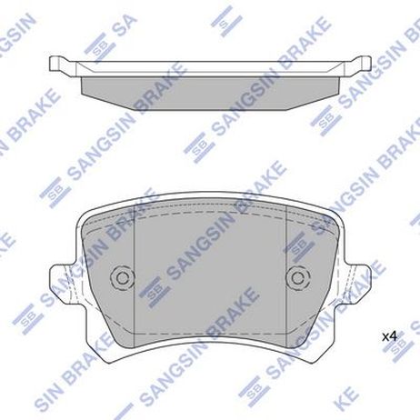 Sangsin SP2263 Колодка дискового тормоза (задняя) (с пластиной)