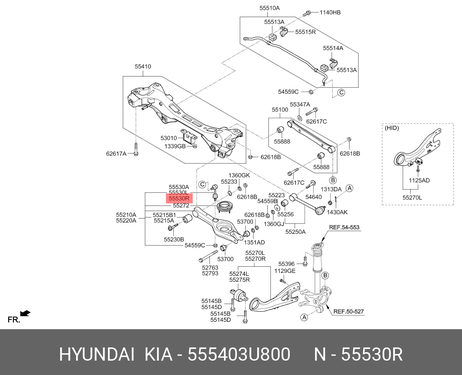 фото Hyundai/Kia 555403U800 Стойка стабилизатора подвески | перед лев | Hyundai/Kia 555403U800 Стойка стабилизатора подвески | перед лев |