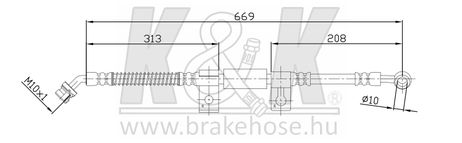 фото K&K FT0831 Шланг тормозной K&K FT0831 Шланг тормозной