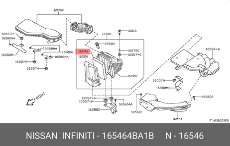 фото Nissan 16546-4BA1B Фильтр воздушный Nissan 16546-4BA1B Фильтр воздушный
