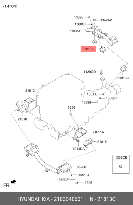 фото Hyundai/Kia 218304E601 Подушка коробки передач Hyundai/Kia 218304E601 Подушка коробки передач