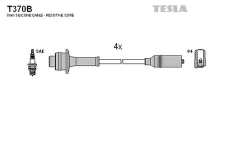 фото Tesla T370B Комплект высоковольтных проводов Tesla T370B Комплект высоковольтных проводов