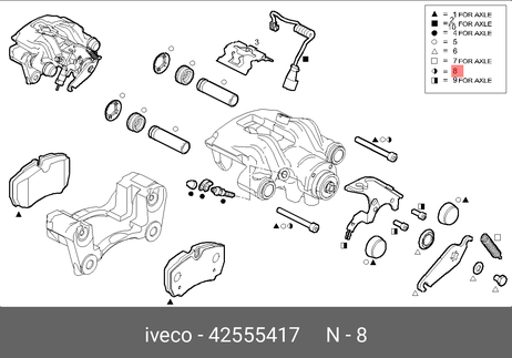 Iveco 42555417 Ремкомплект суппорта daily