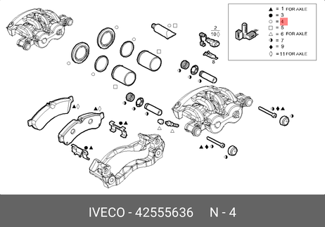 фото Iveco 42555636 Ремкомплект тормозного суппорта (манжеты) daily Iveco 42555636 Ремкомплект тормозного суппорта (манжеты) daily