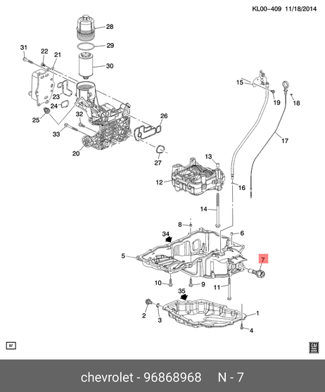фото GM 96868968 Датчик уровня масла GM 96868968 Датчик уровня масла