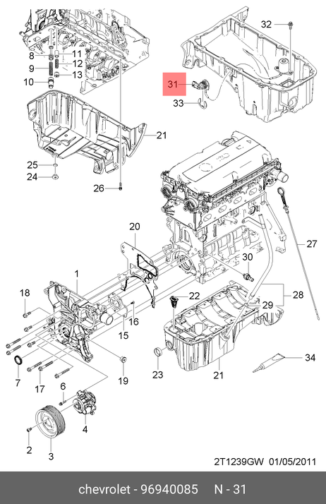 фото GM 96940085 Датчик уровня масла GM 96940085 Датчик уровня масла