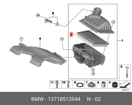 фото BMW 13718513944 Сменный элемент фильтра BMW 13718513944 Сменный элемент фильтра