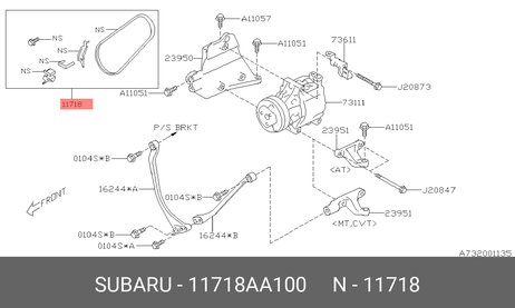 фото Subaru 11718AA100 Ремень поликлиновый Subaru 11718AA100 Ремень поликлиновый