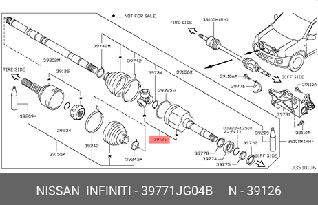 фото Nissan 39771-JG04B Шрус внутренний | перед прав | Nissan 39771-JG04B Шрус внутренний | перед прав |