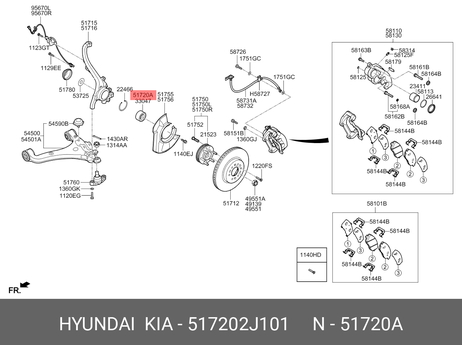 фото Hyundai/Kia 517202J101 Подшипник ступицы | перед | Hyundai/Kia 517202J101 Подшипник ступицы | перед |