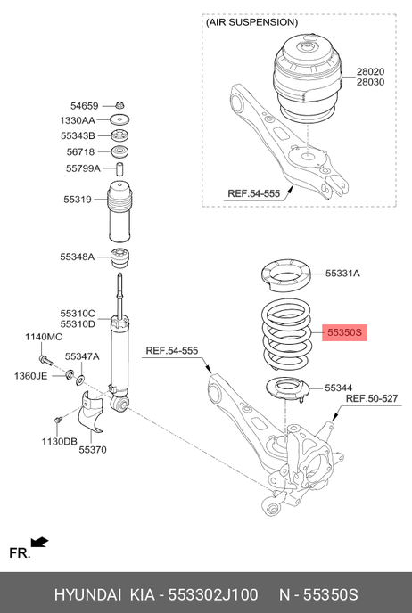 фото Hyundai/Kia 553302J100 Пружина подвески Hyundai/Kia 553302J100 Пружина подвески