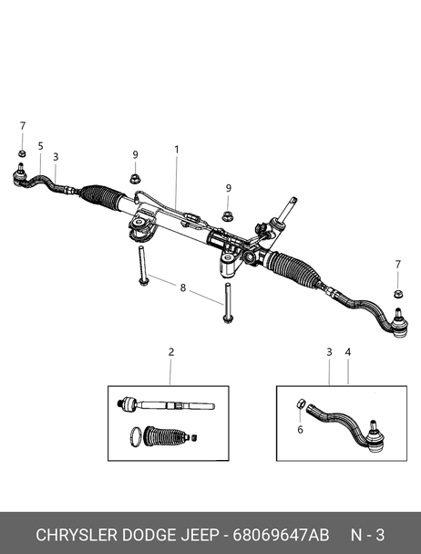 фото Chrysler 68069647AB Наконечник рулевой левый | лев | Chrysler 68069647AB Наконечник рулевой левый | лев |
