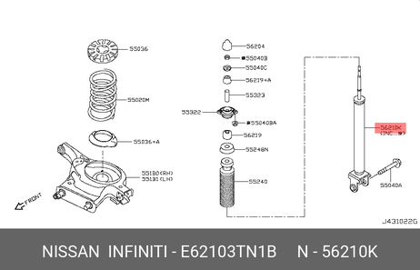 фото Nissan E6210-3TN1B Амортизатор | зад прав/лев | Nissan E6210-3TN1B Амортизатор | зад прав/лев |
