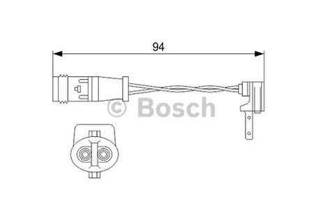 фото Bosch 1 987 474 553 Сигнализатор, износ тормозных колодок Bosch 1 987 474 553 Сигнализатор, износ тормозных колодок