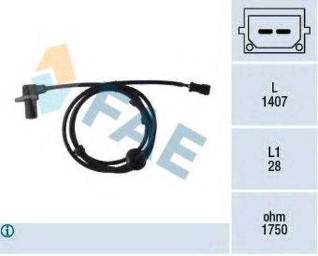 FAE 78083 Датчик, частота вращения колеса | зад прав |