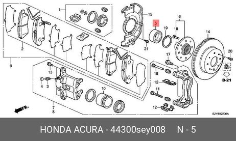 фото Honda 44300-SEY-008 Подшипник ступицы колеса | перед | Honda 44300-SEY-008 Подшипник ступицы колеса | перед |