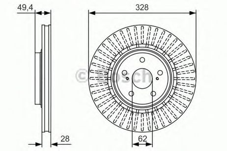 фото Bosch 0 986 479 T00 Диск тормозной | перед | Bosch 0 986 479 T00 Диск тормозной | перед |