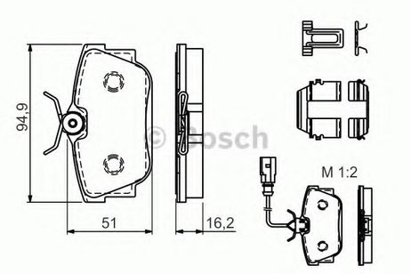 Bosch 0 986 494 529 Комплект тормозных колодок, дисковый тормоз | зад |