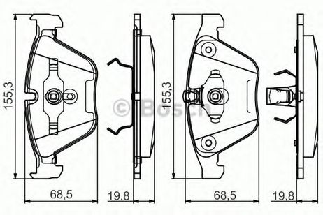 фото Bosch 0 986 495 082 Колодки тормозные дисковые | перед | Bosch 0 986 495 082 Колодки тормозные дисковые | перед |
