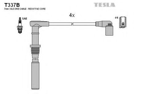 фото Tesla T337B Комплект проводов зажигания Tesla T337B Комплект проводов зажигания