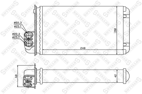 фото Stellox 10-35042-SX Радиатор печки Peugeot 406 all 99> Stellox 10-35042-SX Радиатор печки Peugeot 406 all 99>