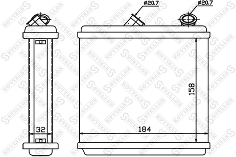 фото Stellox 10-35128-SX Радиатор печки Opel Astra/Calibra 1.4-2. Stellox 10-35128-SX Радиатор печки Opel Astra/Calibra 1.4-2.